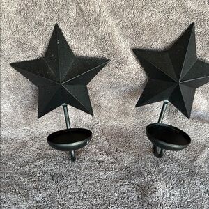 PartyLite Black Star Wall Sconce Pair